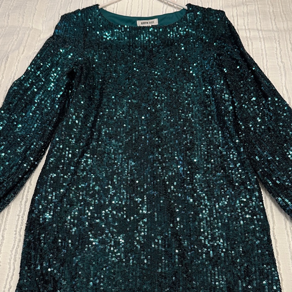 Steve Madden Teal Sequin Mini Dress